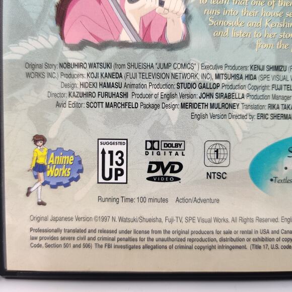 Rurouni Kenshin 3 Anime DVDs Rare Ice Blue Eyes Shadow Elite Battle in Moonlight - Picture 11 of 16